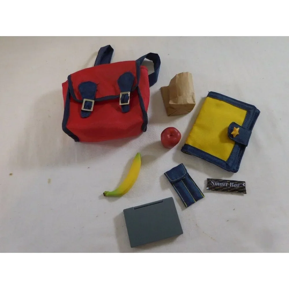 Pleasant Company American Girl Red School Bag, Pencils, Notebook,‎ Lunch Food